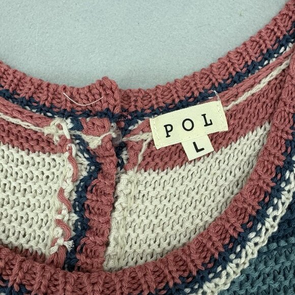 POL Sweater Sleeveless Tank Women’s Sz Large Color Block Stripped, Lightweight - Picture 4 of 8